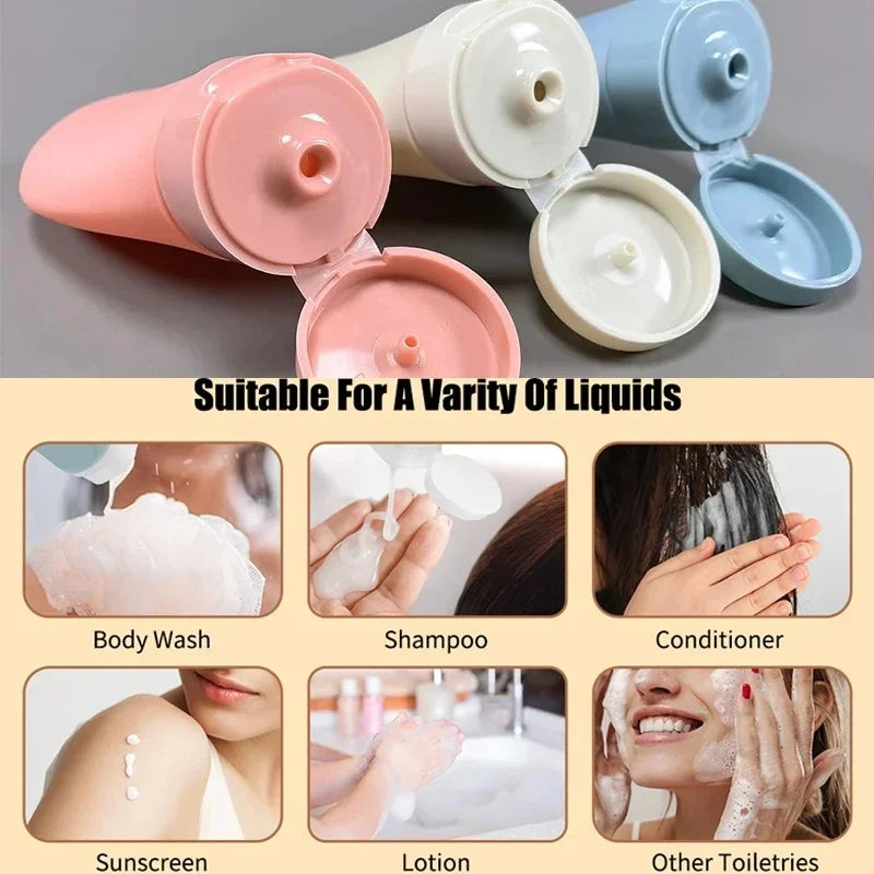 11Pcs Travel Toiletries Containers Set, Conditioner, Lotion – Refillable Mini Skincare Bottles for Airplane & Carry-On