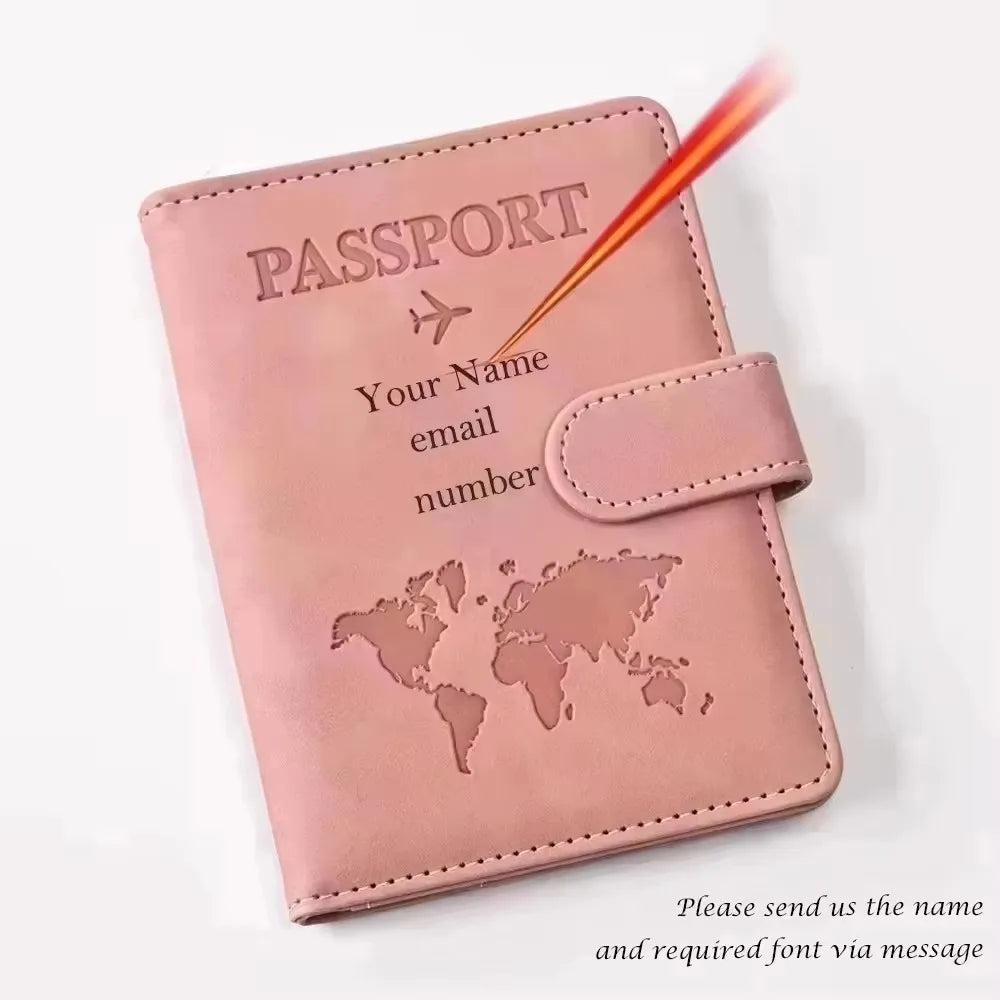 Custom Customized Passport Cover with Name  for Couple ID Bank Card PU Leather Passport Case Travel Accessories