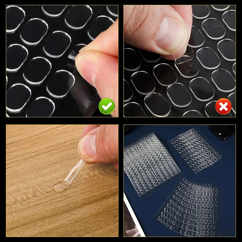 200/500pcs Clear Glue Oval Tape Double Sided Tape Adhesive Dots No Traces Doll Foot Fixed Sticker Waterproof DIY Crafts Fixing