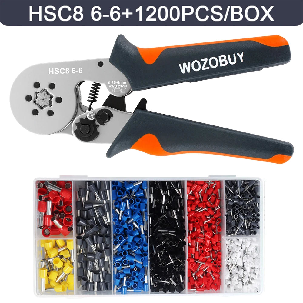 Ferrule Sleeves Terminal Crimping Tools Mini Electrical Pliers HSC8 6-4/6-6(0.25-10mm²/0.25-6mm²) Wire Connection Repair Clamp