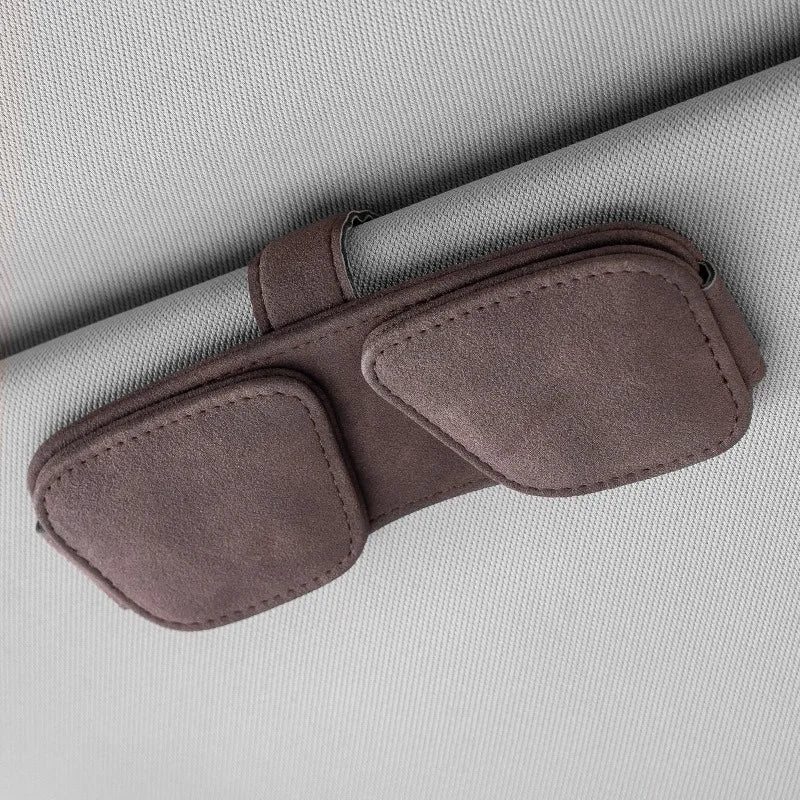 Car Sun Visor Sunglasses Holder, Magnetic Suede Clip, Double Clip for Glasses & Tickets, Car Interior Storage Accessories
