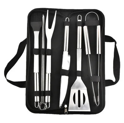 Cooking Oven Set Barbecue Grill Set for Men Women Gift Stainless Steel BBQ Grilling Combination Tools Portable Cloth Bag