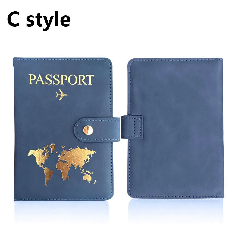 Leather Passport Holder Covers Case for Travel Essentials Credit Card Wallet Passport Book for Women/Men Buckle Passport Cover