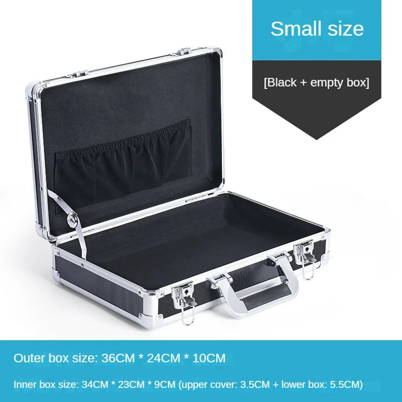 Portable Suitcase Aluminum Toolbox With Lock Electric Tool Box With Sponge Sturdy Hard Case Flight Case Household Storage Box