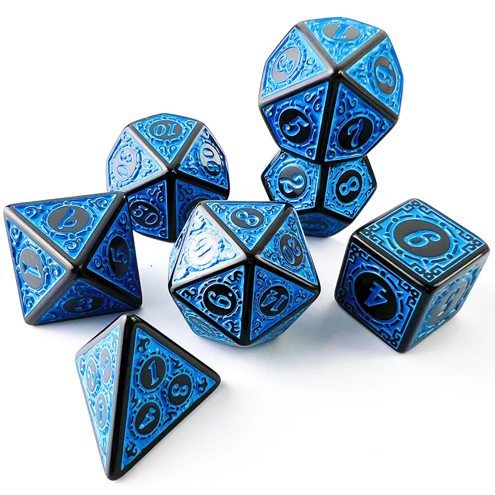 Dice Games TRPG DND Dice Set Most POP Multi Colours Amazing Retro Font Style And Pattern For Souvenirst Entertainment Board Game