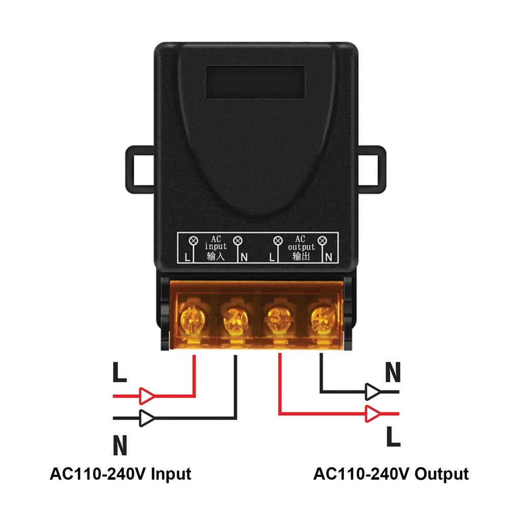 Relay Receiver + On/Off Transmitter AC 220V 20A 1CH 433Mhz Wireless Remote Control Switch RF For Electric Appliance Lamp