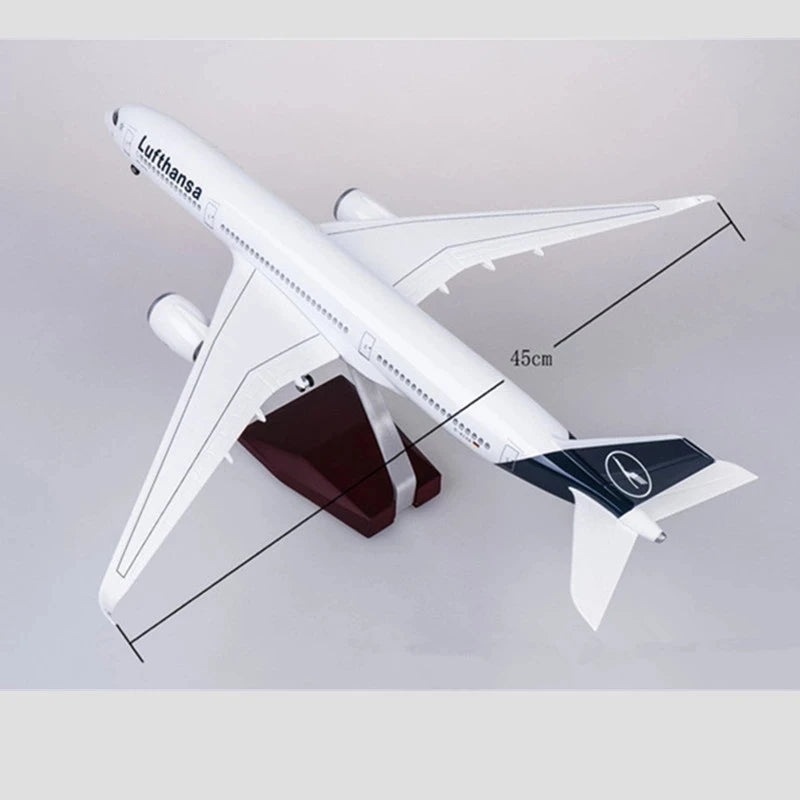 47cm a350 lufthansa Resin Plane Model with Display Stand for Adult Aviation Gift toy airplane or Display Decorations
