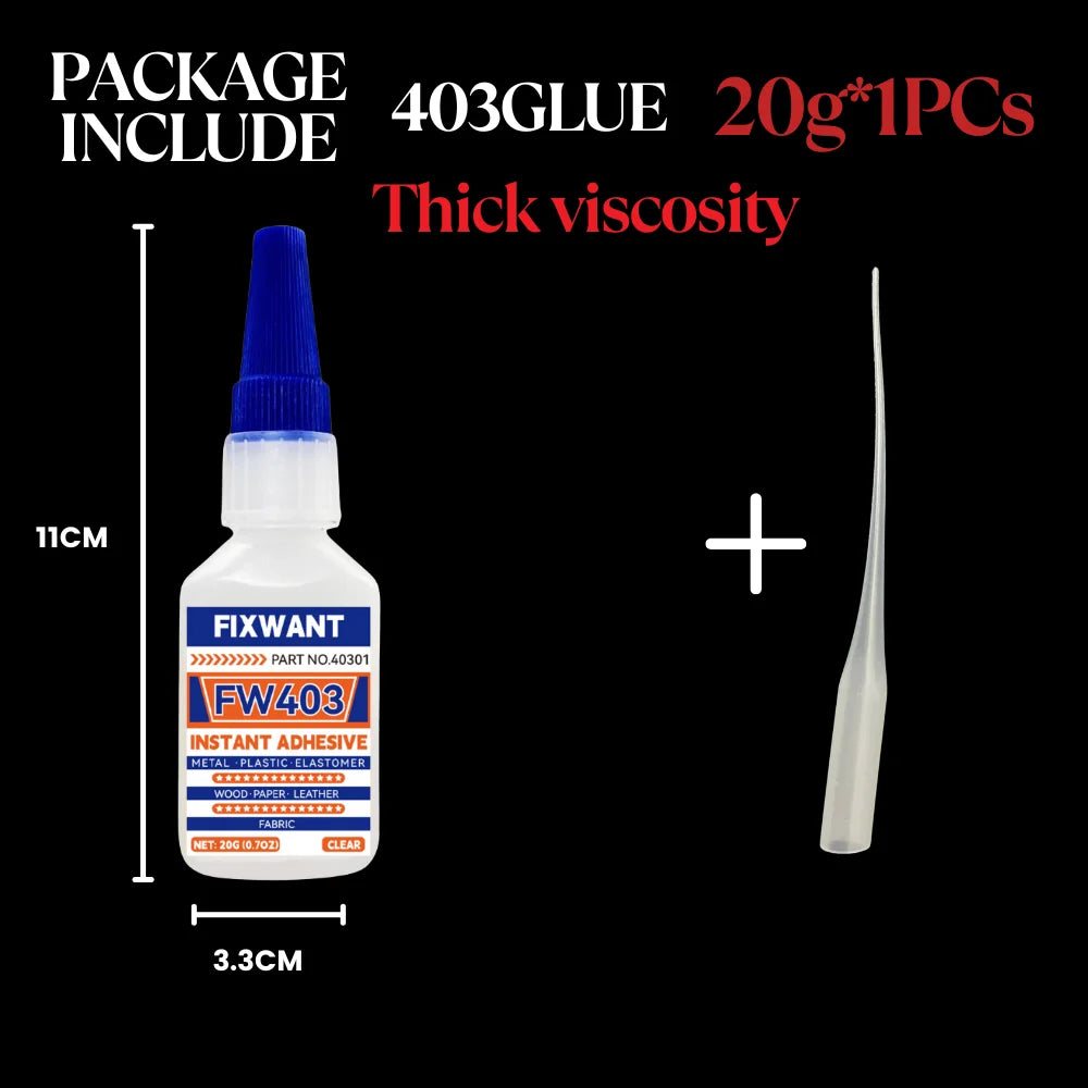 Low Blooming Instant Adhesive 20g - Low Odor Clear Non-Whitening Super Glue for Acrylic, Glass, Transparent Plastic & Jewelry