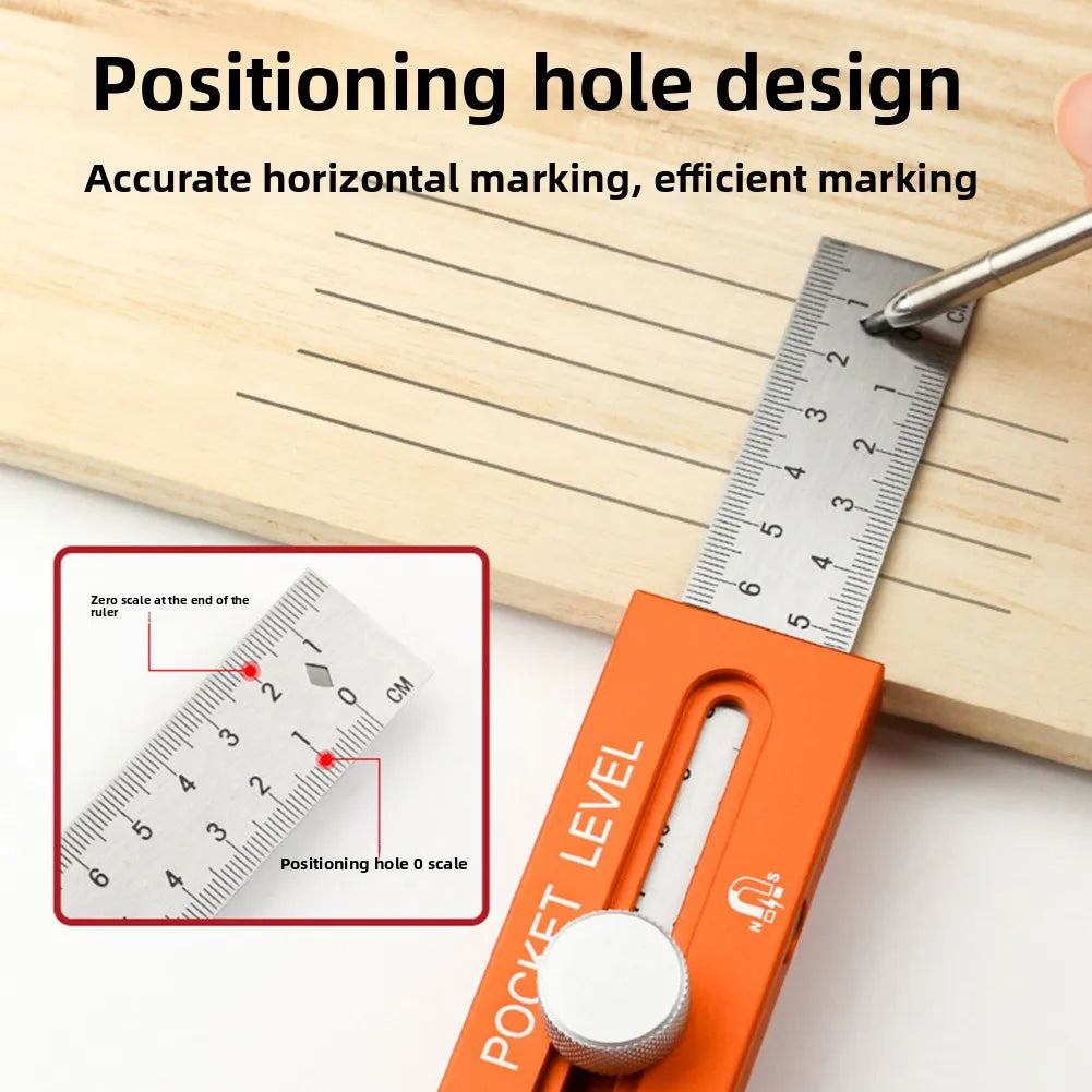 Multi-Role Foldable Depth Measuring Ruler Woodworking Multi-Angle Marking Ruler Adjustable Positioning Scribing Protractor Tools
