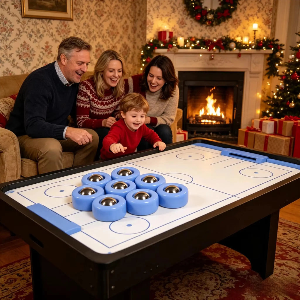 Mini Tabletop Shuffleboard Game Set Portable Family Board Game
