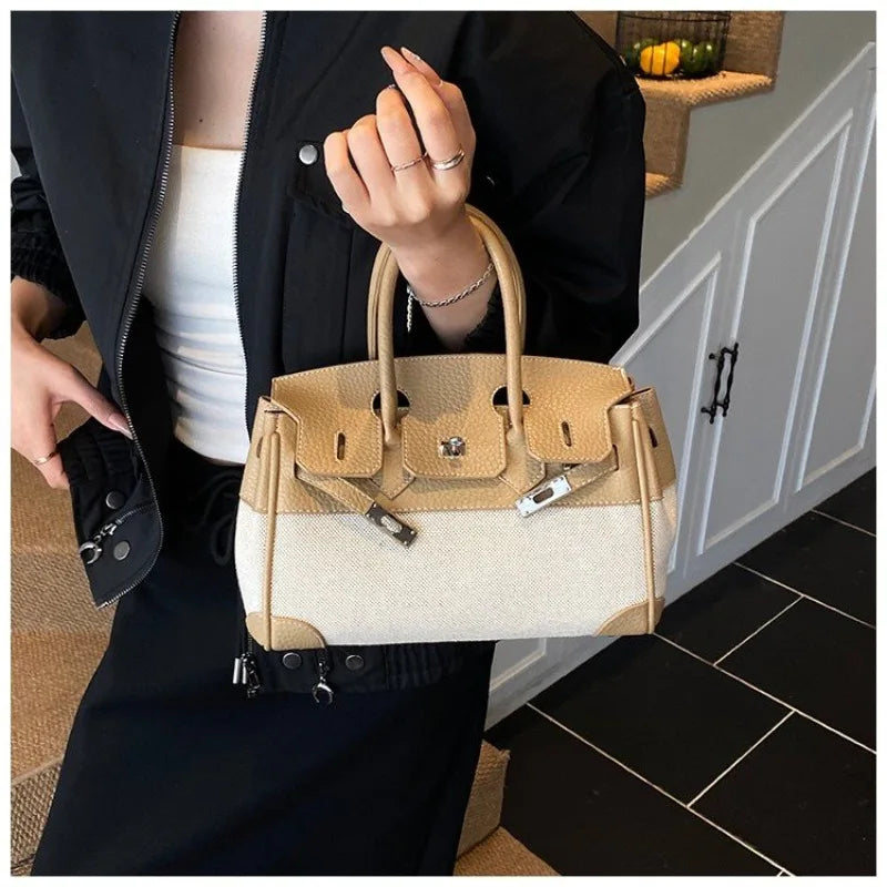 Fashionable Solid Color Diaper Bag High-End Elegant Clutch Shoulder Bag Trendy Large Capacity Crossbody Handbag