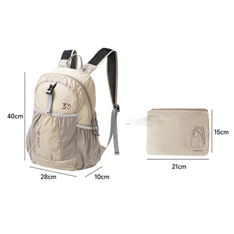 Ultralight Foldable Backpack,Waterproof Hiking Daypack for Trekking Travel,Compact Durable Small Bag with Adjustable Straps