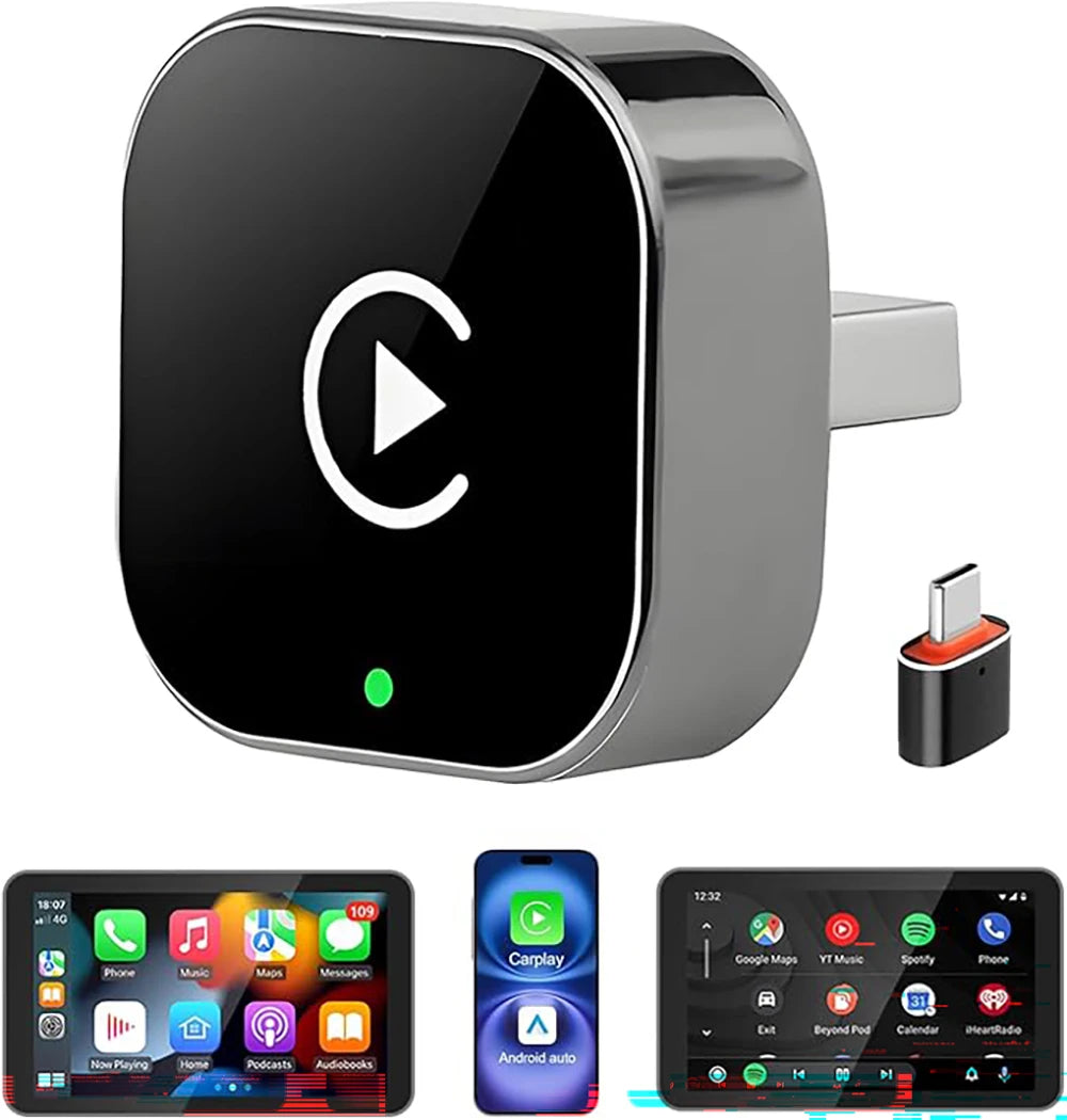 Wireless CarPlay Adapter2026 Upgraded – Suitable for Apple iPhone & Android, with Compact Size, Plug-and-Play Convenience, and F
