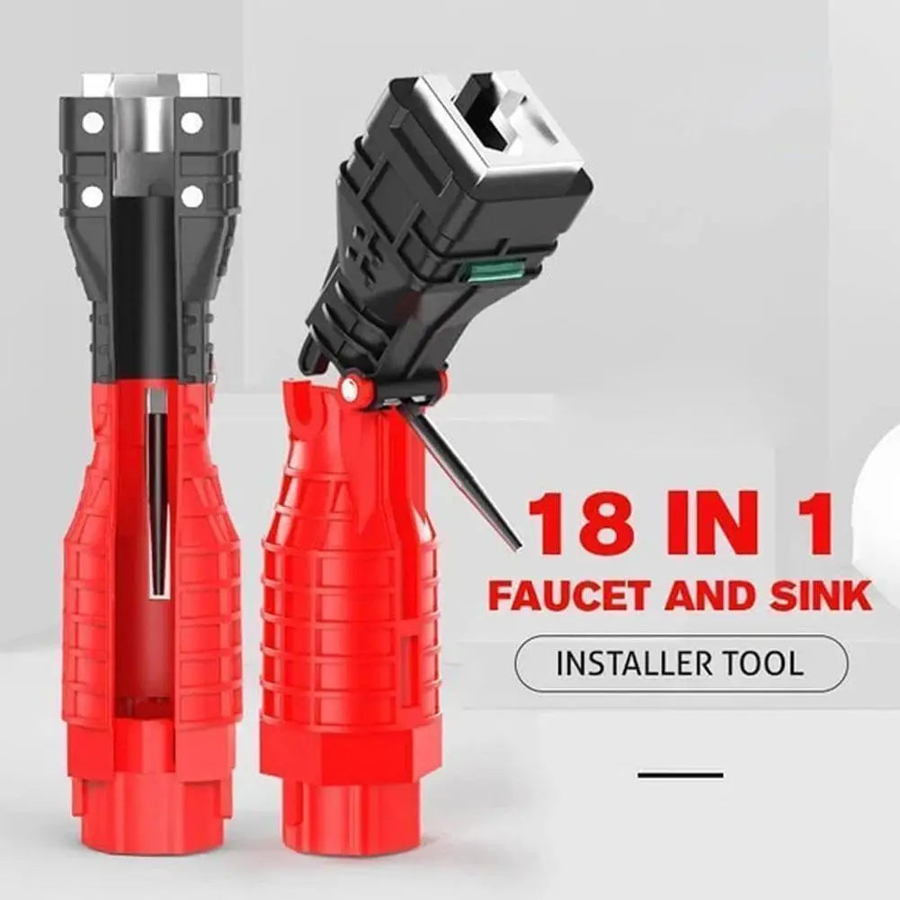 18 in 1 Faucet and Sink Installer Tool Multi-Functional Plumbing Wrench Disassembly Faucet Pipe Sink Sanitary Installation Tools
