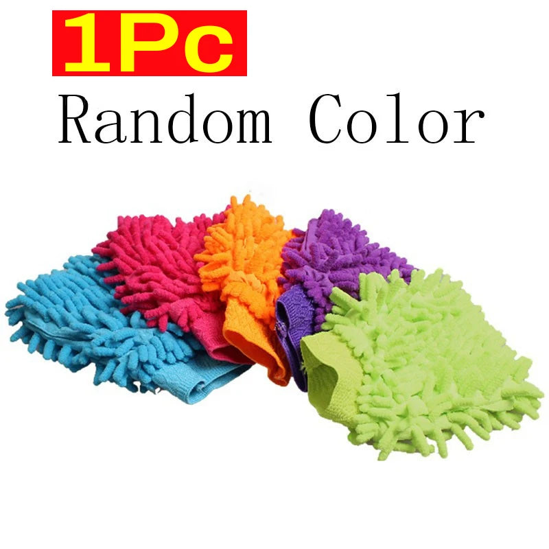 Microfiber Car Wash Gloves Ultra Absorbent Washing Cars Sponge Auto Gloves Scratch Free Microfiber Auto Cleaning Tools 1/3/5pcs