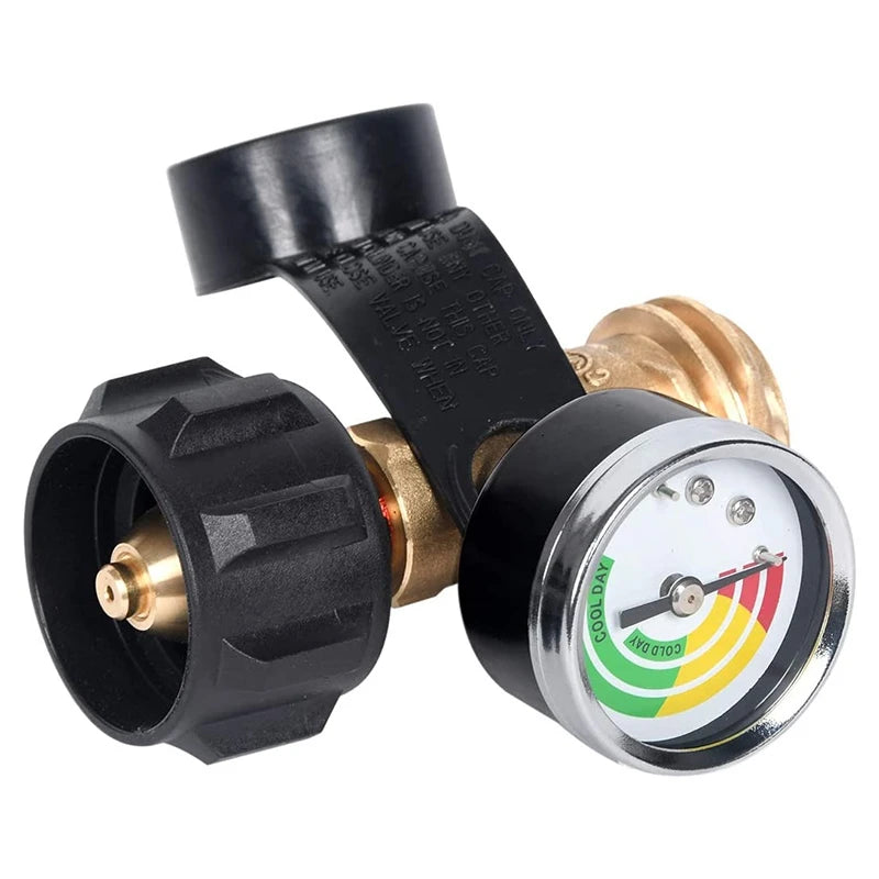 ABRE-Propane Tank Gauge With POL Connection 5-100 LB Pressure Valve Propane Tank Pressure Test Instrument Tools