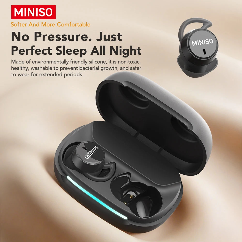MINISO MS217 TWS Mini Sleep Earbuds Bluetooth 6.0 AI Translator 134 Languages ENC Noise Cancelling Ultra-Light In-Ear Headphones