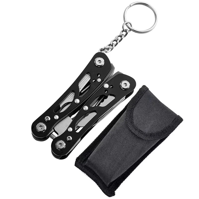 NEW Compact Stainless Steel Folding Multitool Pliers with Keychain Outdoor Camping Survival Tool for Hunting/Repair/Wire Cutting
