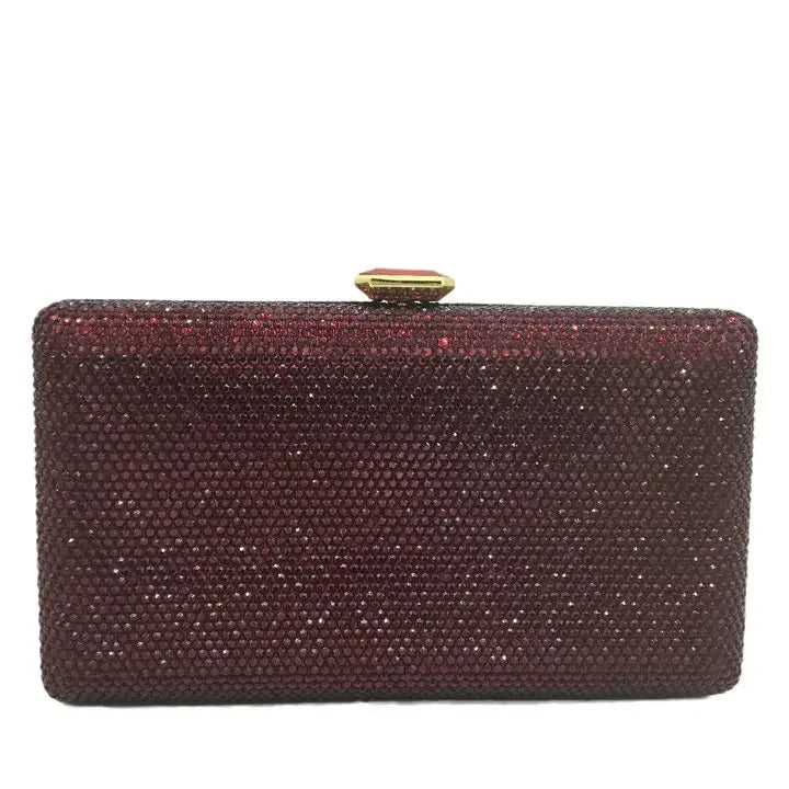Boutique De FGG Women Black Crystal Clutch Evening Bags Wedding Bridal Rhinestone Box Handbags Party Dinner Diamond Clutch Purse