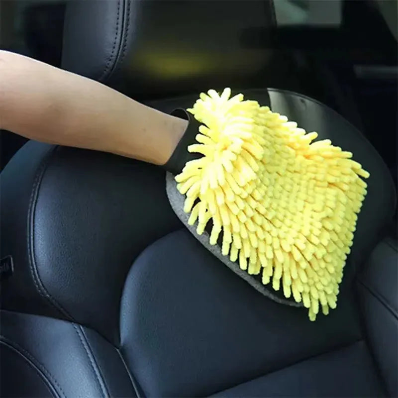 1pcs Double Sided Car Wash Gloves Car Ultra Fine Fiber Chenille Gloves Special Car Wiping Cloth Anti Scratch Cleaning Tool