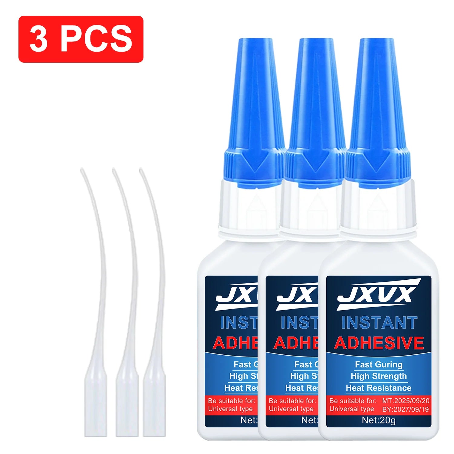 JXVX Super Instant 495 Glue,5Sec Super Glue Strong Bond for Shoes/Glass/Metal/Wood/Plastic,Ceramic Quick Dry Industrial Strength Instant Adhesive Tool