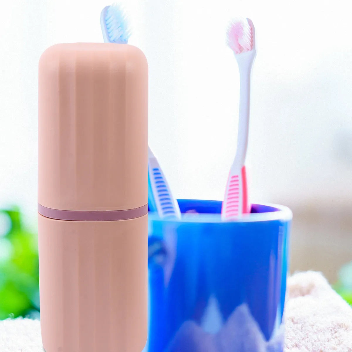 2Pcs Plastic Toothbrush Case Lightweight Compact Storage Box Travel Bathroom Supplies Organizer for Toothpaste Comb