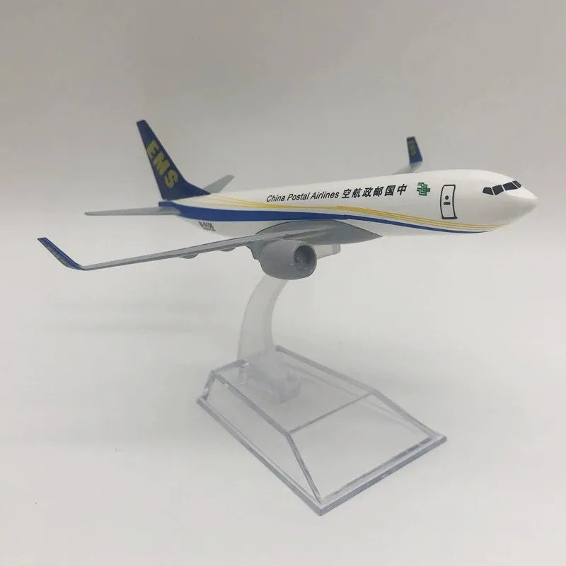 Toys Plane 16cm B737 China Postal Airways Aircraft Model Diecast Metal Airplane 737 With Base 1/400 Scale Toy For Boys Gifts
