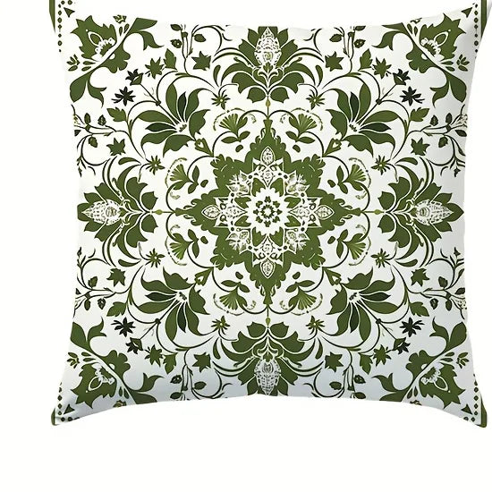 Mondrian green tone, forest style Double-sided Printed pillow cover Short plush Suitable living rooms sofas throw cushion cover