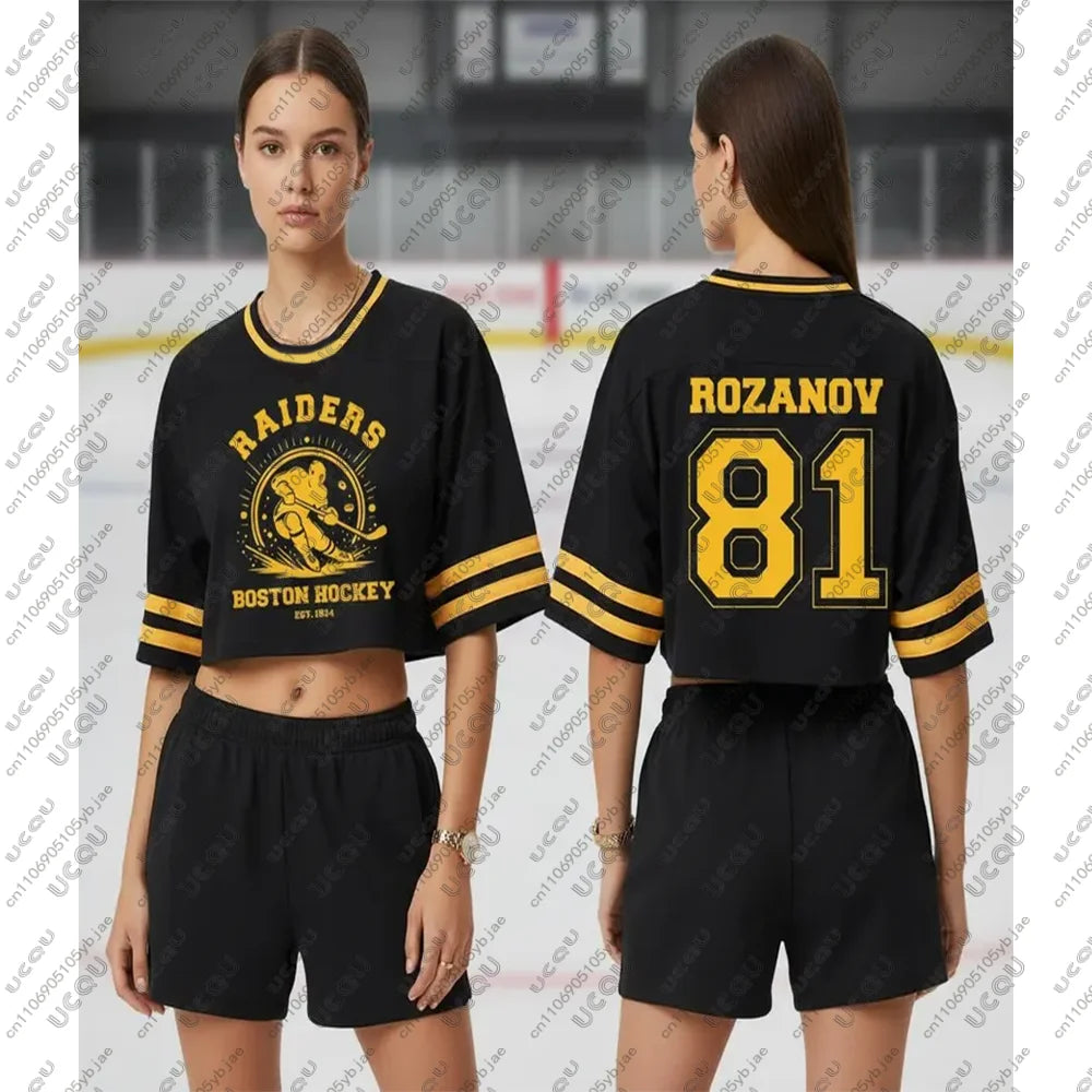 Heated Rivalry Crop Top Football Rozanov & Hollander Hockey Jersey Connor Storrie T Shirt Ilya Rozanov Shane Hollander 81 Tee