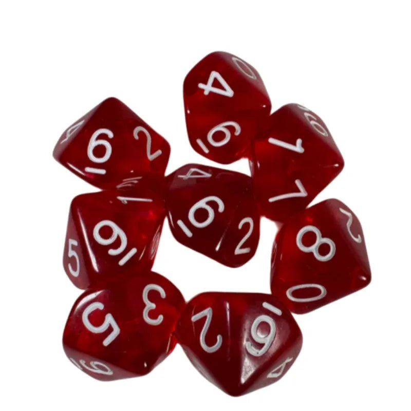7 Pieces/set of 10-sided Number Dice 1-10 Fun and Educational Board Game Multi-color Set