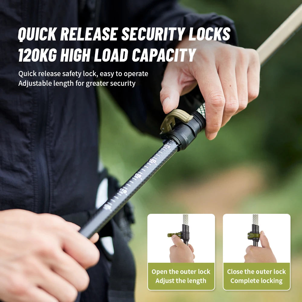 Naturehike 3-section Carbon Fiber Hiking Poles Ultralight Telescopic Trekking Poles Outdoor Hiking Camping Walking Stick