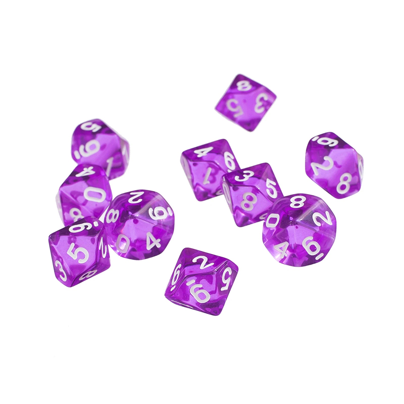 10pcs RPG DND Polyhedral Dice Set D10 D8 – Board Game Multi-sided Dice / 10 dés polyédriques RPG DND D10 D8 – Jeux de société multi-faces