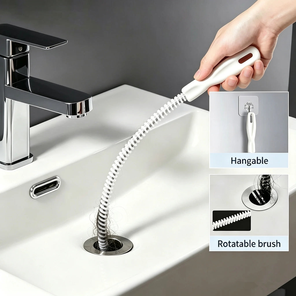 Pipe Dredging Brush Bathroom Hair Sewer Sink Cleaning Brush Drain Cleaner Flexible Cleaner Kitchen Clog Plug Hole Remover Tool