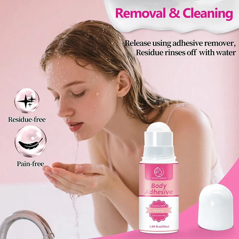 50ml Anti-Slip Glue Roll On Skin Adhesive For Clothing Dress Body Skin Anti-exposure Bra Non-slip Fixed