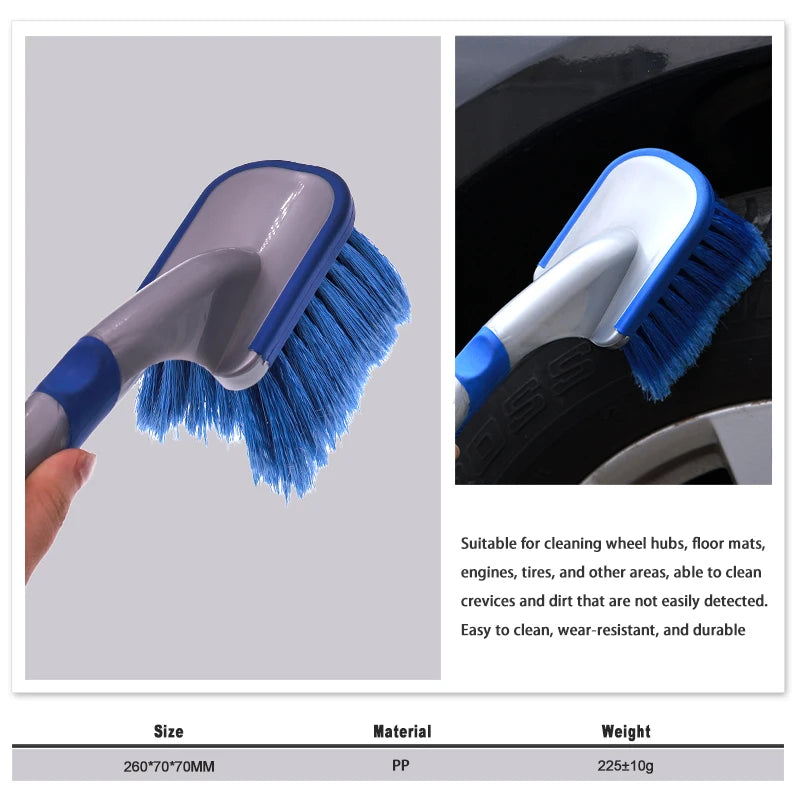 26x7x7 cm Auto Tire Rim Floor Mat Detailing Cleaning Brush 1 Pcs for Anti Scratch Car Wheel Brush Soft PP Bristles Car Washing