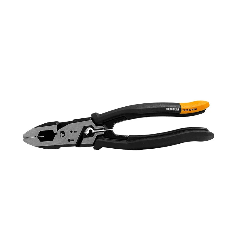TOUGHBUILT TB-H3-20-M200 Wire Stripping/Cutting Pliers Multifunctional Durable Flat Cutting Wire Pliers Hand Tool 8in