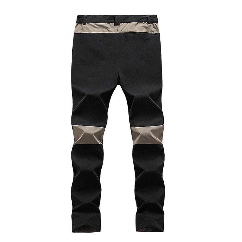 Outdoor Quick Drying Pants For Men Sports Breathable Spring Hiking Pants Elastic Casual Camping Fishing Trousers Splicing Colors