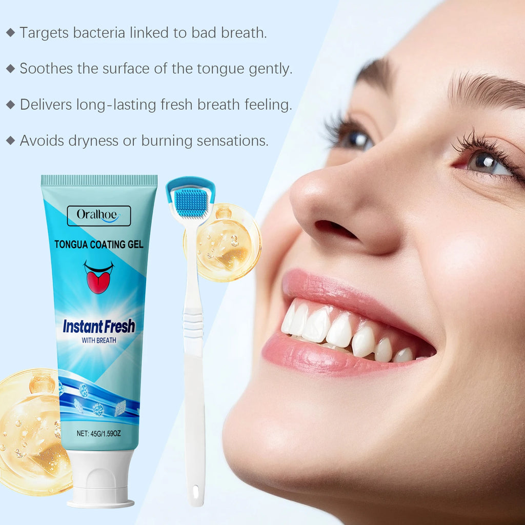 Tongue Refreshing Care Gel Deep Clean Tongue Coating Remove Oral Odor Long Lasting Fresh Breath Daily Oral Hygiene Gel