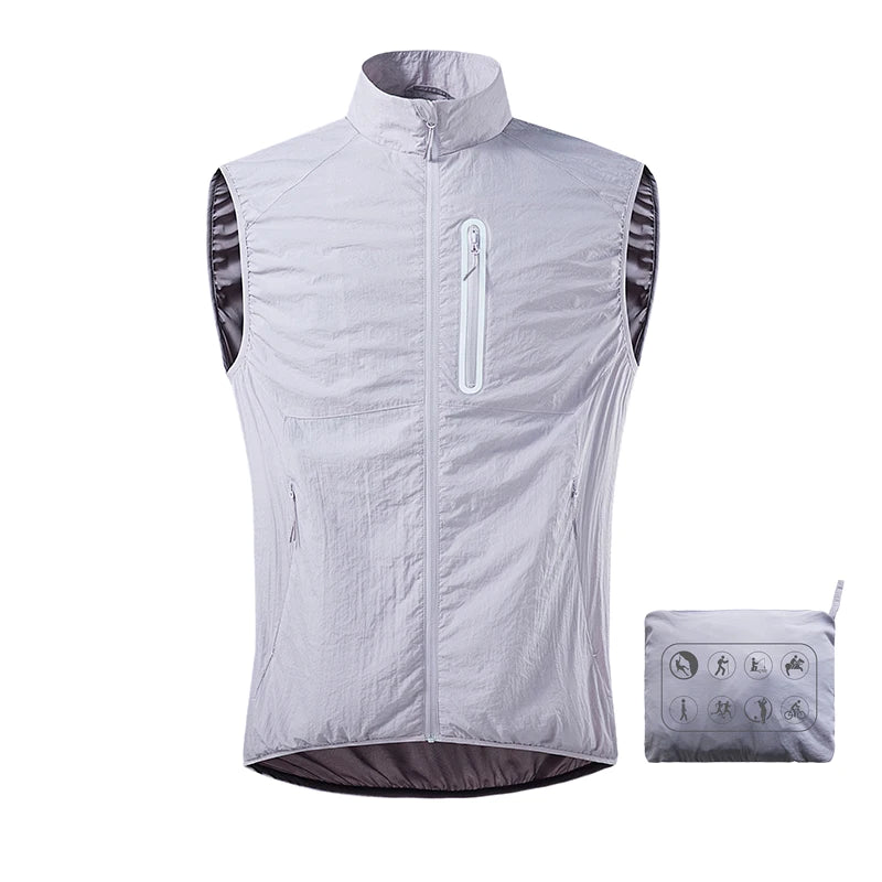 LNGXO Men's Women's Running Vest Climbing Camping Hiking Fishing Vest Unisex Summer Waterproof Self-Storage Sleeveless Jacket