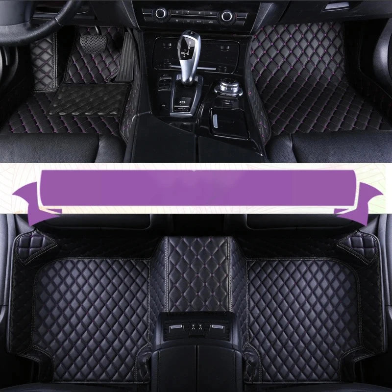 Custom Leather Car Floor Mat For Mitsubishi Outlander Lancer X 2015 2016 2017 2018 2019 2020 2021 Waterproof interior Accessorie