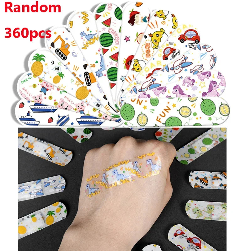 10-480Pcs Cartoon Animal Pattern Waterproof Hemostasis Kids Band Aid Stickers Adhesive Bandage Plasters for Children