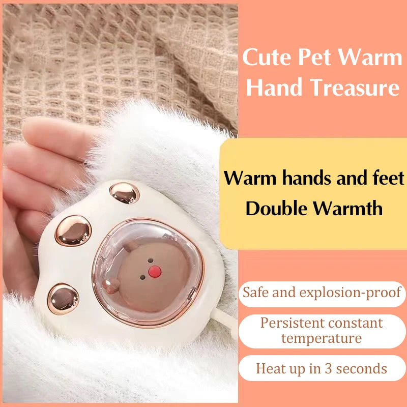 Hand Warmer Cat Paw Rechargeable Built-in Battery For Students Winer Fast Usb Heater Portable Warmer For Women's Hand