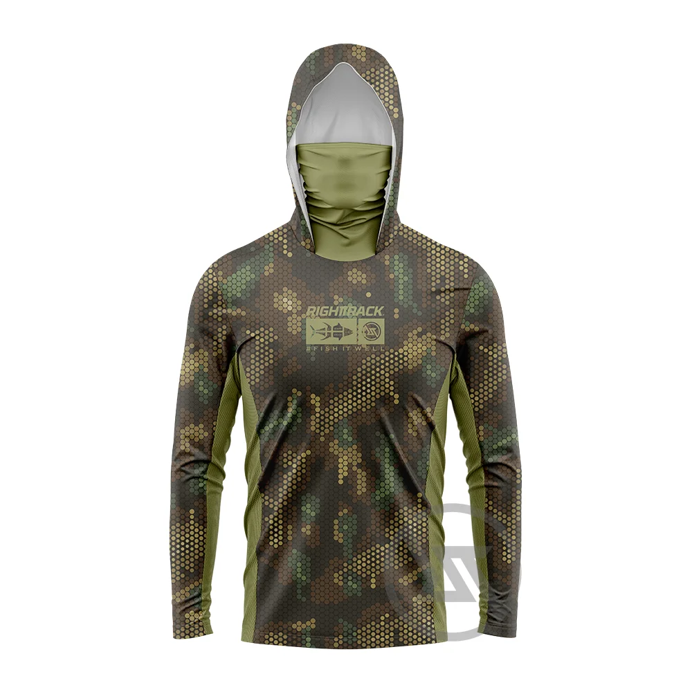 HotSale Men's Mask Hoodies Fishing Shirts Camo For Hunting Climbing Camping Hiking Sun Protection Breathable RIGHTTRACK Clothing