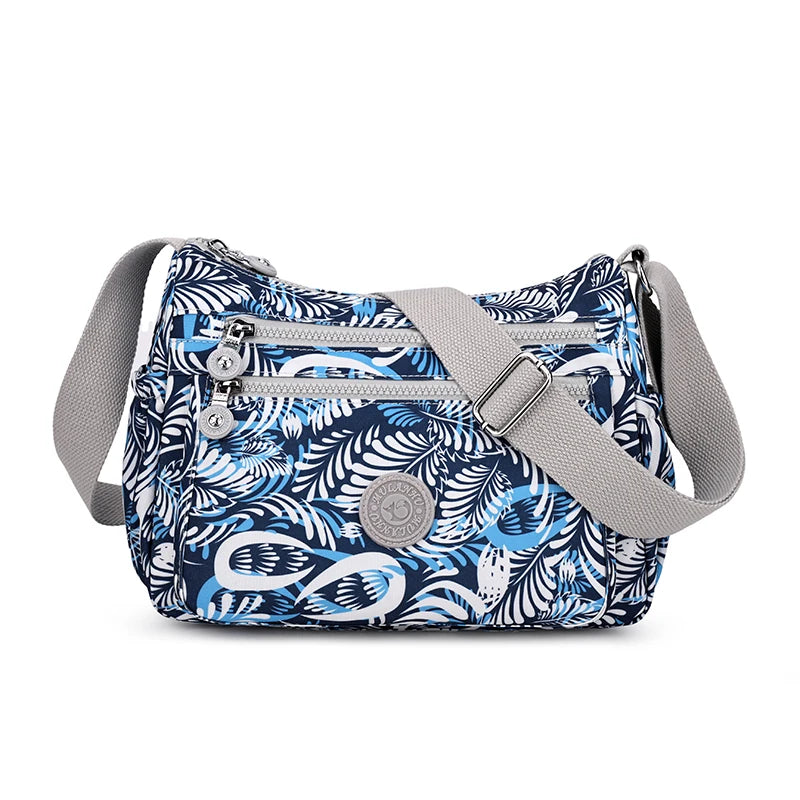 Women's Lightweight Nylon Crossbody Bag with Multiple Pockets Tote Purse Shoulder Handbag Travel Bag for Daily Use