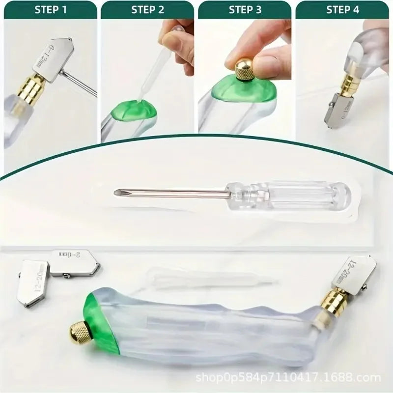 Glass Cutting Tool Kit Glass Running Breaking Pliers Tile Nippers Cutter Mosaic Cutter Tool With Tile Marker Cutting Wheel