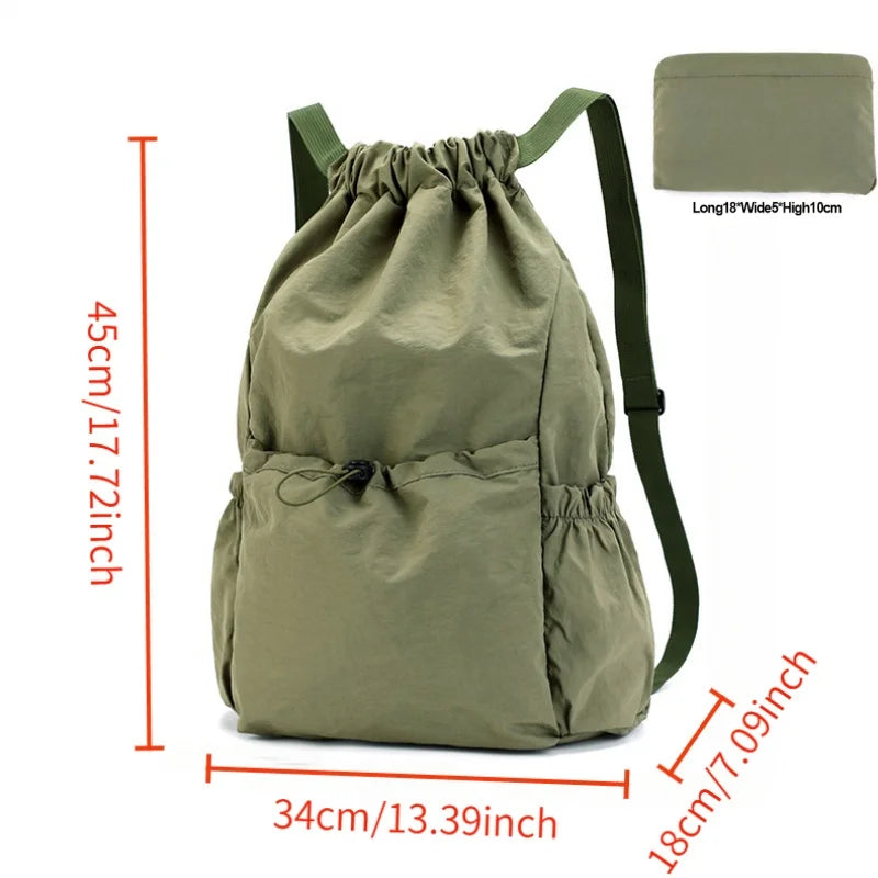 Foldable Drawstring Backpack, Lightweight and Easy to Store, Essential for Short Distance Travel and Outdoor Activities