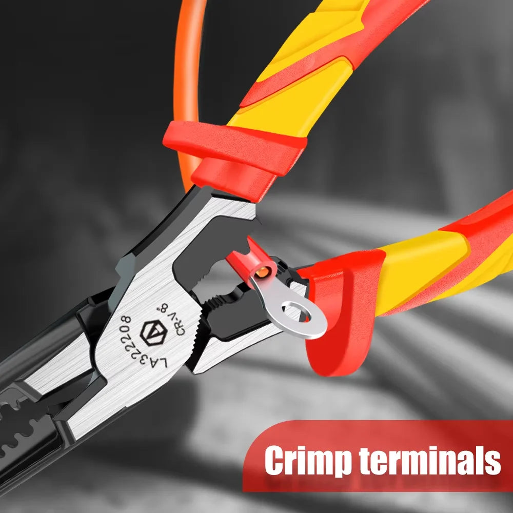 LAOA VDE Wire Cutters 7'' 8'' Insulated Combination Diagonal Needle Nose Pliers Electrician Tool High Voltage 1000V Resistance