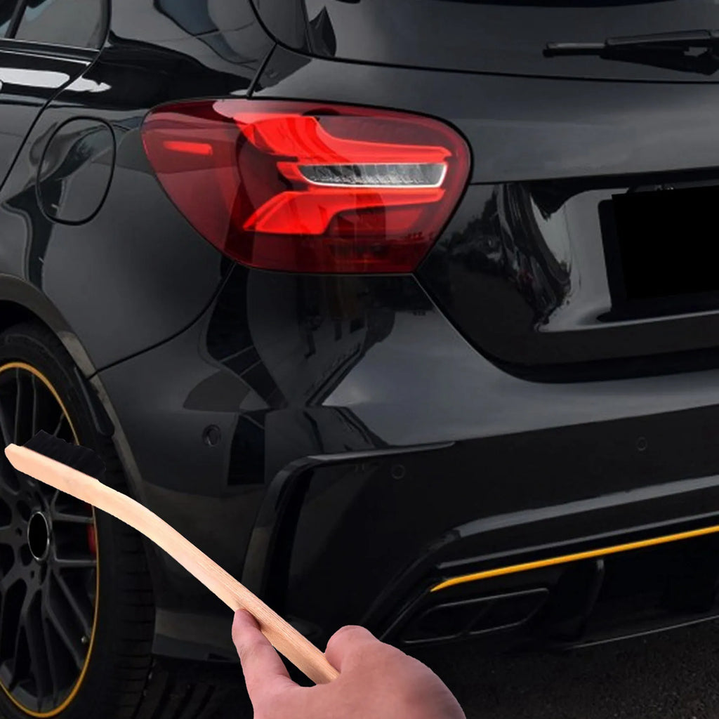 2X Auto Engine Cleaning Brush Car Rim Wheel Tire Cleaning Multi-Function Bamboo Handle Mane Brushes Car Wash Cleaning