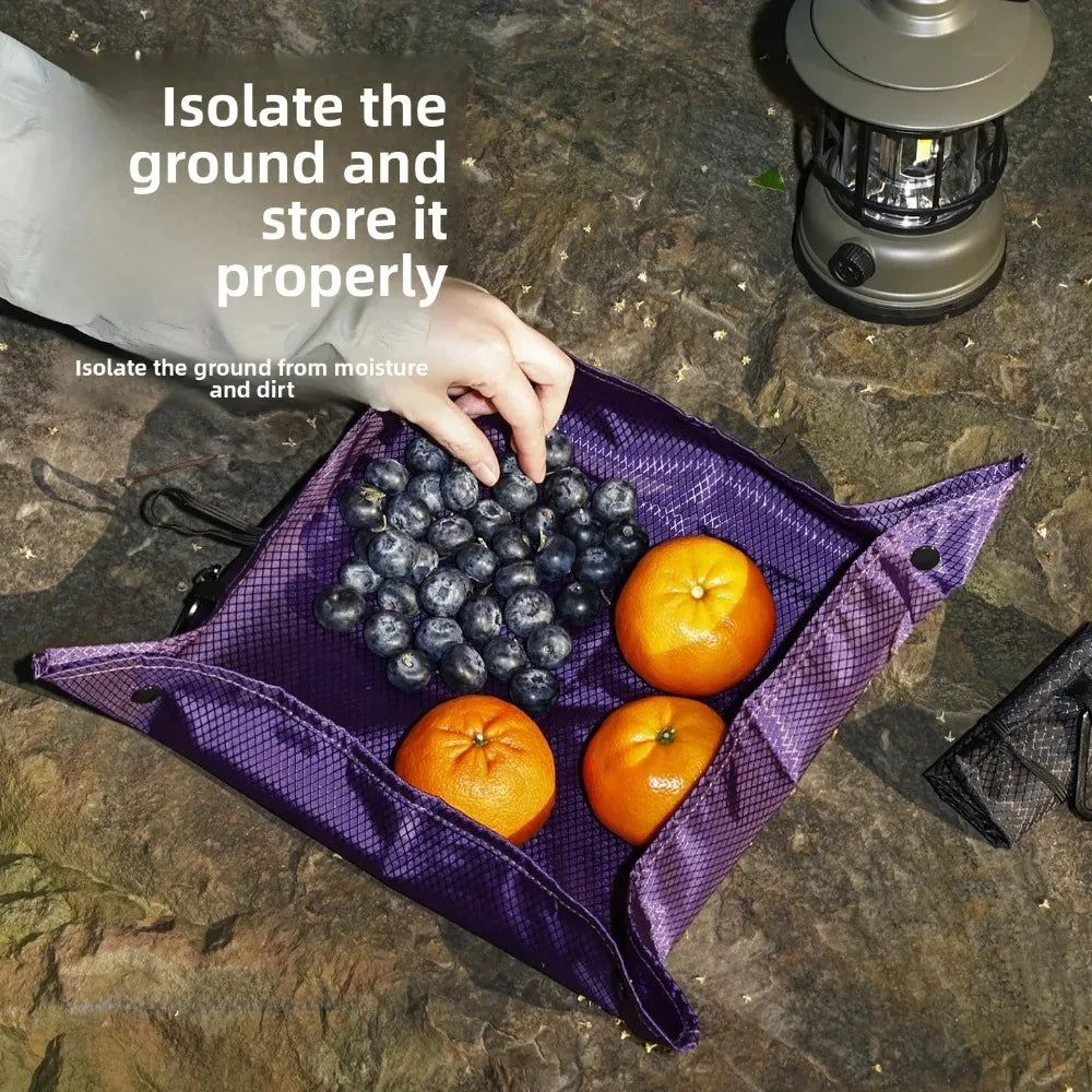 Folding Seat Cushion Outdoor Portable Ultra Light Small Ground Pocket Tray Storage Camping Music Festival Moisture-proof Pad