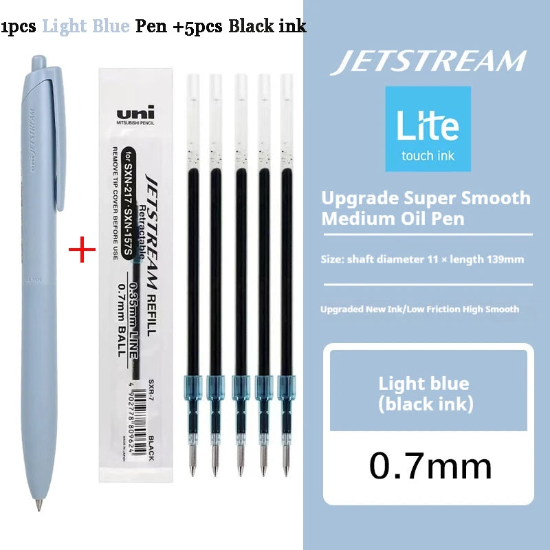 Uni Permanent Ballpoint Pen Jet Stream Anti-slip Cloudy Recycled Eco Shell Friction Super Smooth Ink Oil Pens Portable Supplies